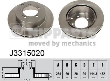 Nipparts J3315020 - Brake Disc car-mod.net