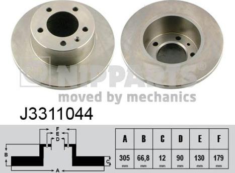 Nipparts J3311044 - Brake Disc car-mod.net