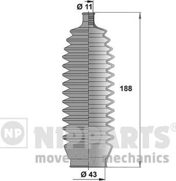 Nipparts J2855000 - Bellow Set, steering car-mod.net