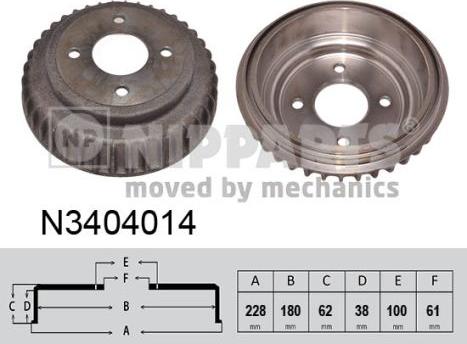Nipparts N3404014 - Brake Drum car-mod.net