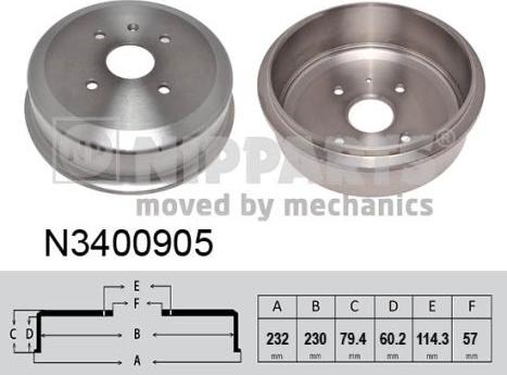 Nipparts N3400905 - Brake Drum car-mod.net