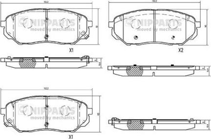 Nipparts N3600335 - Brake Pad Set, disc brake car-mod.net