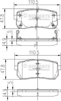 Nipparts N3610308 - Brake Pad Set, disc brake car-mod.net