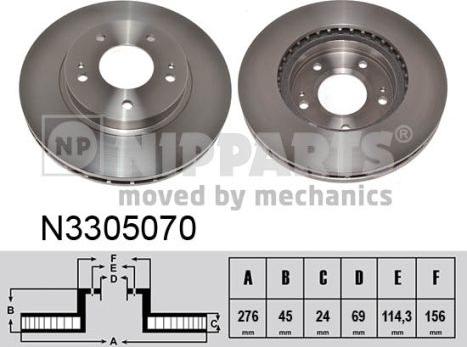 Nipparts N3305070 - Brake Disc car-mod.net