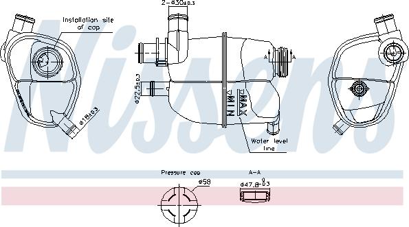 NISSENS 996302 - Expansion Tank, coolant car-mod.net