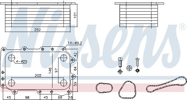 Nissens 91431 - Oil Cooler, engine oil car-mod.net