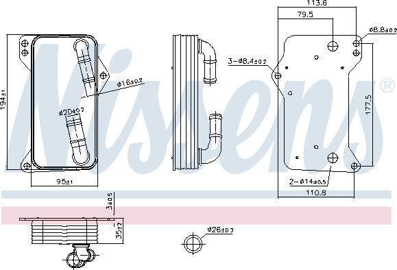 Nissens 91505 - Oil Cooler, automatic transmission car-mod.net