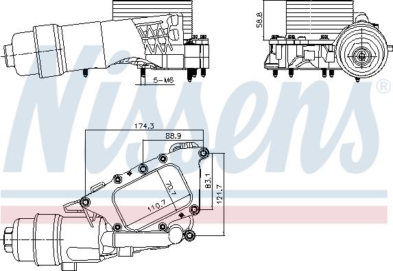 Nissens 91385 - Oil Cooler, engine oil car-mod.net