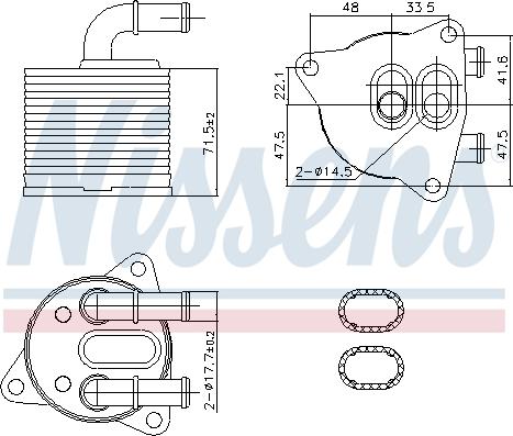 Nissens 91286 - Oil Cooler, automatic transmission car-mod.net