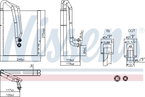 Nissens 92305 - Evaporator, air conditioning car-mod.net