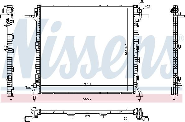 Nissens 606982 - Radiator, engine cooling car-mod.net