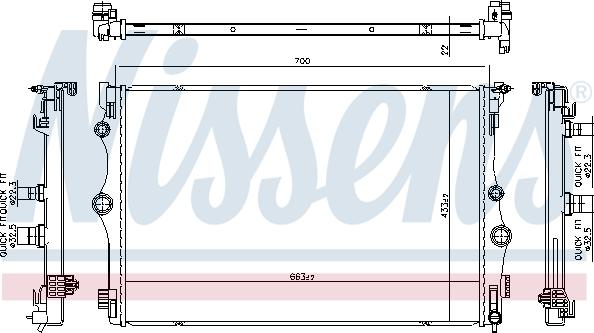 Nissens 606815 - Radiator, engine cooling car-mod.net