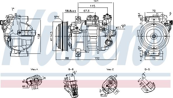 Nissens 891101 - Compressor, air conditioning car-mod.net