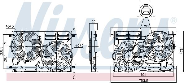 NISSENS 850096 - Fan, radiator car-mod.net