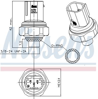 Nissens 301009 - Pressure Switch, air conditioning car-mod.net