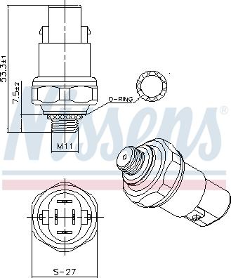 Nissens 301088 - Pressure Switch, air conditioning car-mod.net