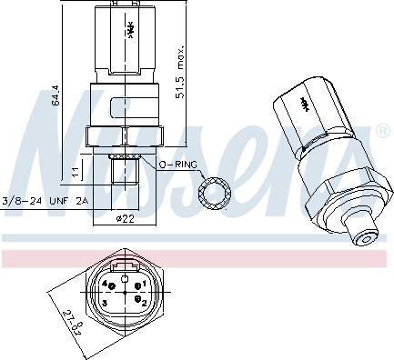 Nissens 301029 - Pressure Switch, air conditioning car-mod.net