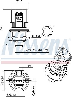 NISSENS 301100 - Pressure Switch, air conditioning car-mod.net