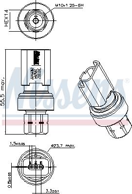NISSENS 301102 - Pressure Switch, air conditioning car-mod.net