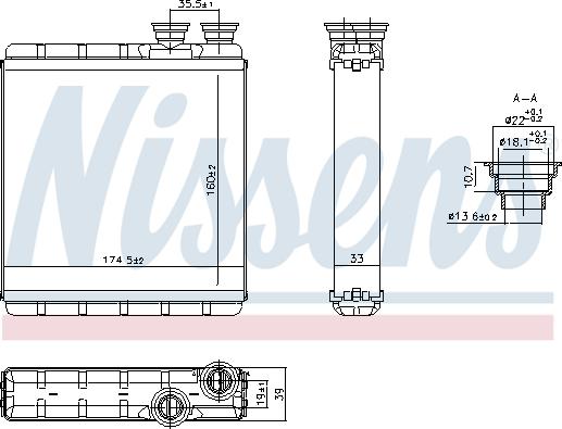 Nissens 707302 - Heat Exchanger, interior heating car-mod.net