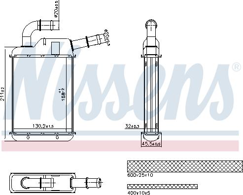 Nissens 707279 - Heat Exchanger, interior heating car-mod.net