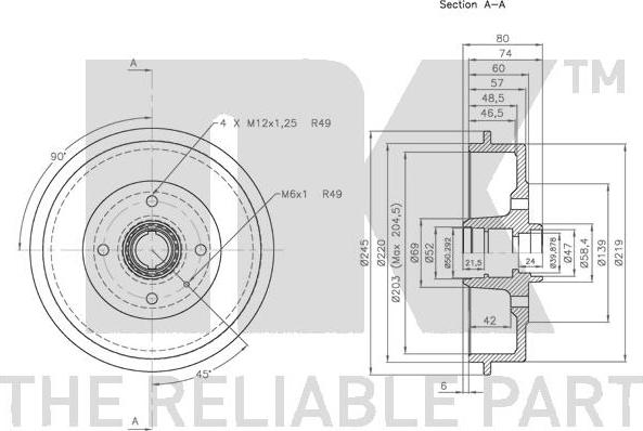 NK 251002 - Brake Drum car-mod.net