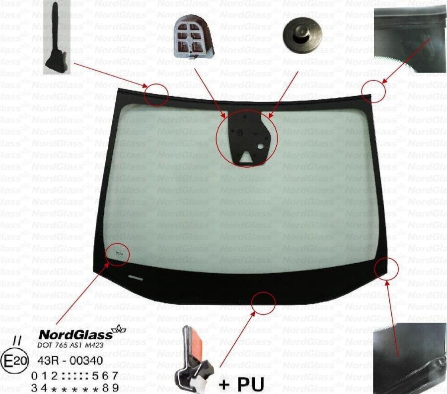NordGlass 4152258 - Windscreen car-mod.net