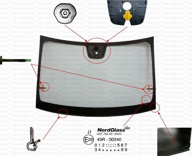 NordGlass 4162250 - Windscreen car-mod.net