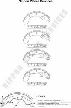 NPS D350O01 - Drum Brake Shoe Set car-mod.net