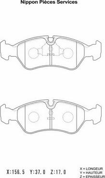 NPS D360O02 - Brake Pad Set, disc brake car-mod.net