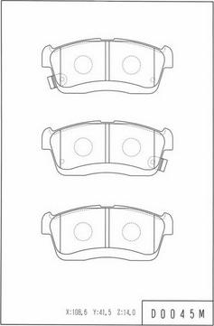NPS D360U09 - Brake Pad Set, disc brake car-mod.net