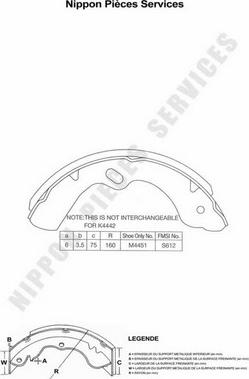 NPS I350U10 - Drum Brake Shoe Set car-mod.net