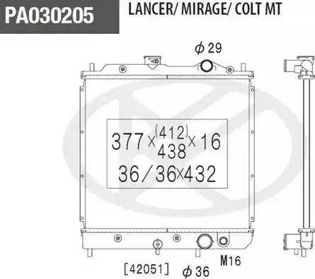 NPS M156I13 - Radiator, engine cooling car-mod.net
