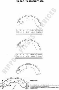 NPS M350I05 - Drum Brake Shoe Set car-mod.net