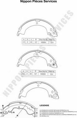 NPS M350I01 - Drum Brake Shoe Set car-mod.net