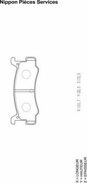 NPS M361A03 - Brake Pad Set, disc brake car-mod.net