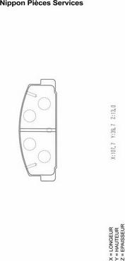 NPS M361A02 - Brake Pad Set, disc brake car-mod.net