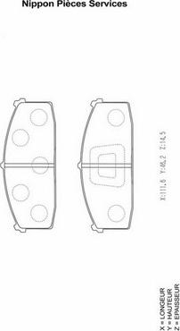 NPS N360N05 - Brake Pad Set, disc brake car-mod.net