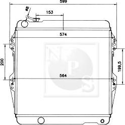 NPS T156A23 - Radiator, engine cooling car-mod.net