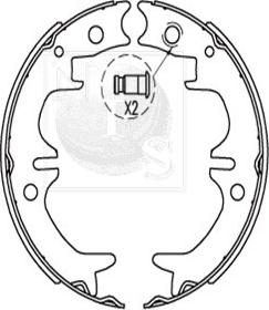 NPS T350A96 - Drum Brake Shoe Set car-mod.net