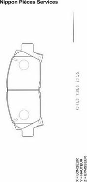 NPS T360A82 - Brake Pad Set, disc brake car-mod.net