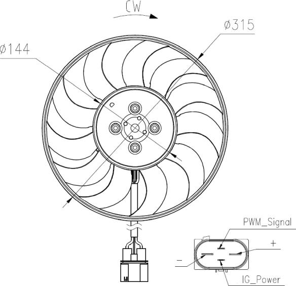 NRF 47970 - Fan, radiator car-mod.net
