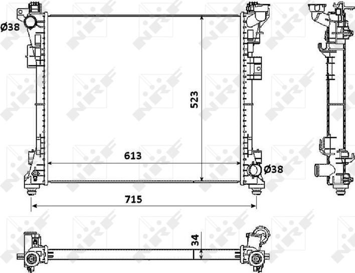 NRF 53900 - Radiator, engine cooling car-mod.net