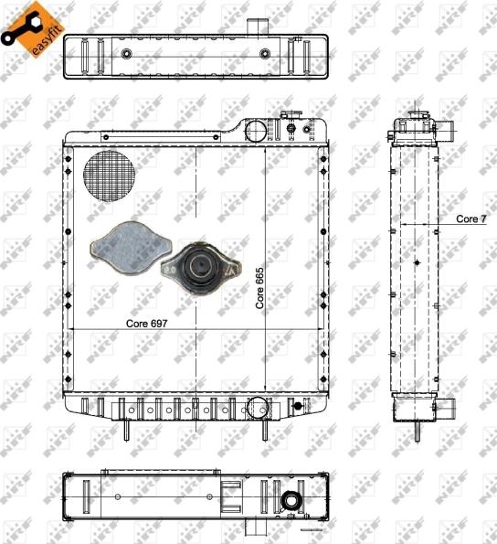 NRF 52130 - Radiator, engine cooling car-mod.net