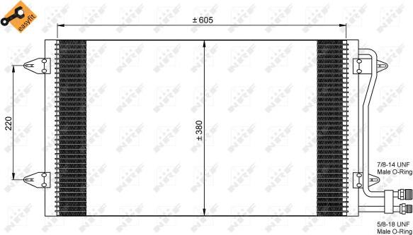 NRF 35656 - Condenser, air conditioning car-mod.net