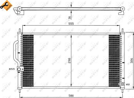 NRF 35627 - Condenser, air conditioning car-mod.net