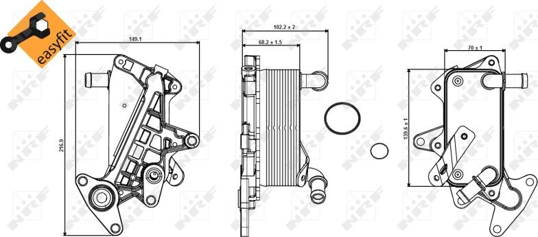 NRF 31357 - Oil Cooler, automatic transmission car-mod.net