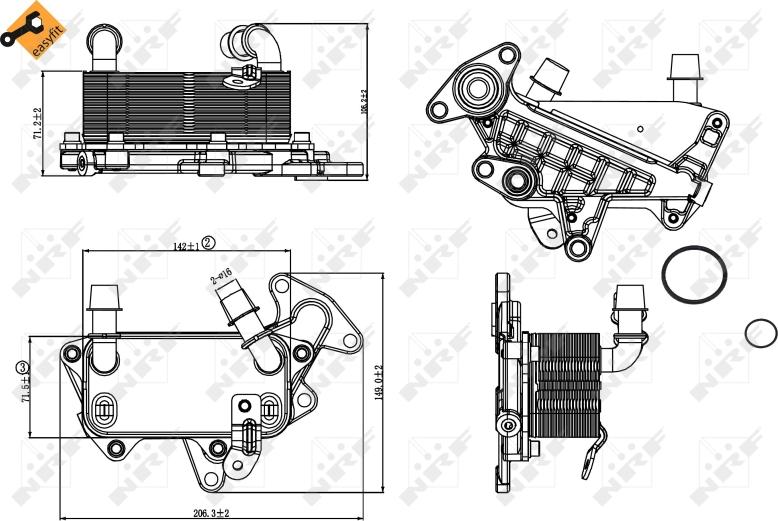 NRF 31264 - Oil Cooler, automatic transmission car-mod.net