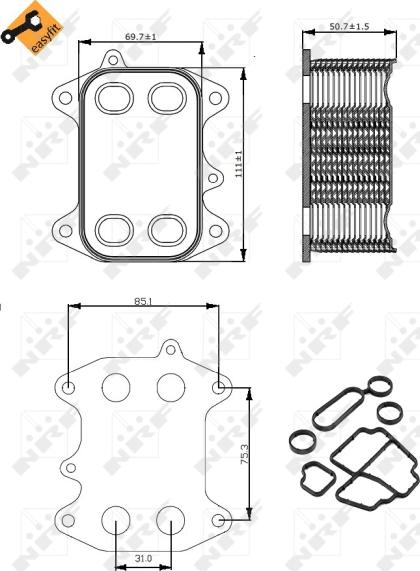 NRF 31263 - Oil Cooler, engine oil car-mod.net
