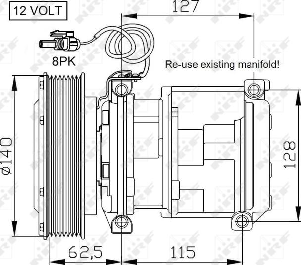 NRF 32661 - Compressor, air conditioning car-mod.net